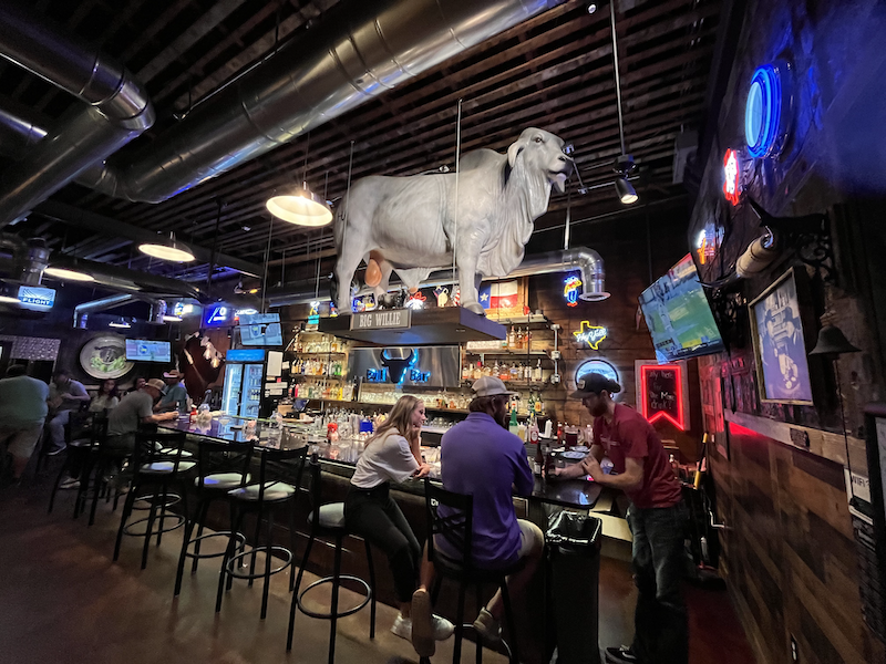 The Bull Bar at Cattle Drive Cafe in Coleman Texas - home of Stardust Retreat